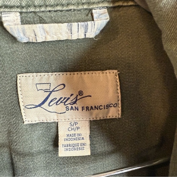 Levi’s San Francisco Women’s Olive Green Military Style Jacket Size Small GUC - Picture 6 of 9